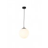 Suspension Smarter Bowling, metal, opal white glass, sand black, 1XE27, D.25 cm