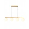 Suspension Smarter Bowling, metal, opal white glass, matt gold, 4XE27, L.90 cm