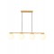 Suspension Smarter Bowling, metal, opal white glass, matt gold, 4XE27, L.90 cm
