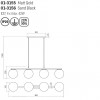 Suspension Smarter Bowling, metal, opal white glass, sand black, 4XE27, L.90 cm