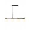 Suspension Smarter Bowling, metal, opal white glass, sand black, 4XE27, L.90 cm