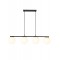 Suspension Smarter Bowling, metal, opal white glass, sand black, 4XE27, L.90 cm