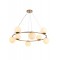 Suspension Smarter Bowling, metal, opal white glass, matt gold, 8XE14, D.88 cm