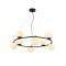 Suspension Smarter Bowling, metal, opal white glass, sand black, 8XE14, D.88 cm