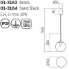 Suspension Smarter Global, metal, glass, sand black, 1XE14, D.15 cm