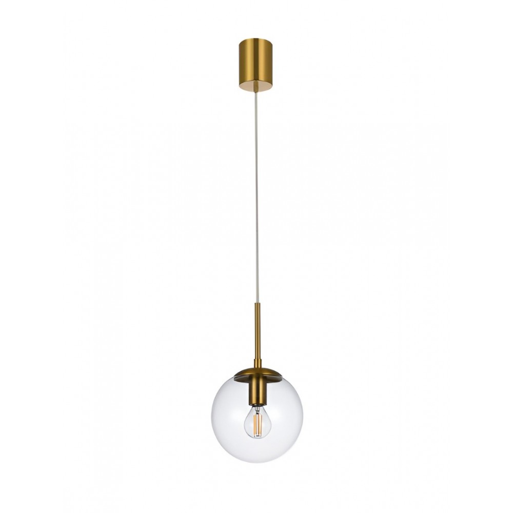 Suspension Smarter Global, metal, glass, brass, 1XE14, D.15 cm