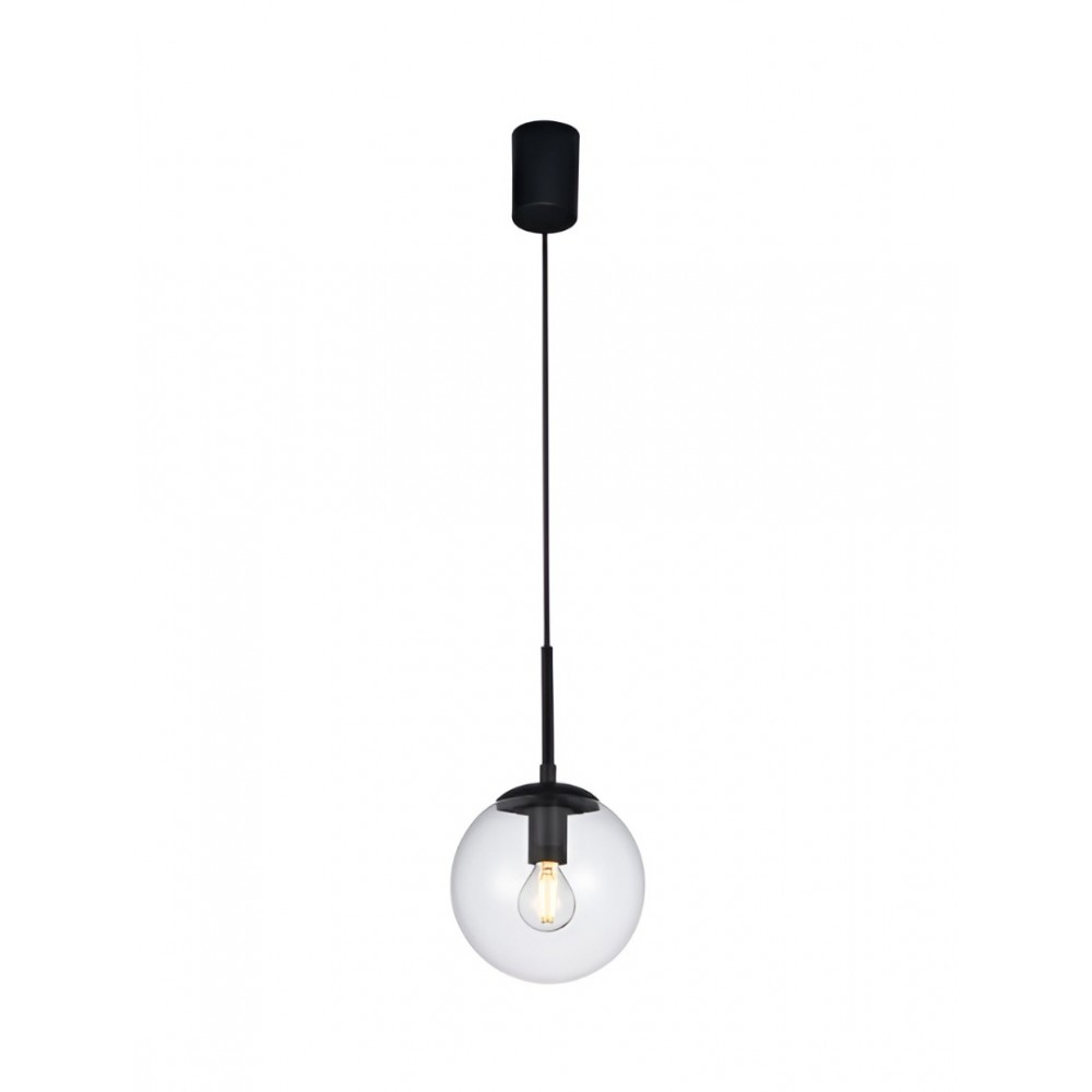 Suspension Smarter Global, metal, glass, sand black, 1XE14, D.15 cm