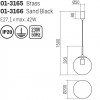Suspension Smarter Global, metal, glass, brass, 1XE27, D.20 cm