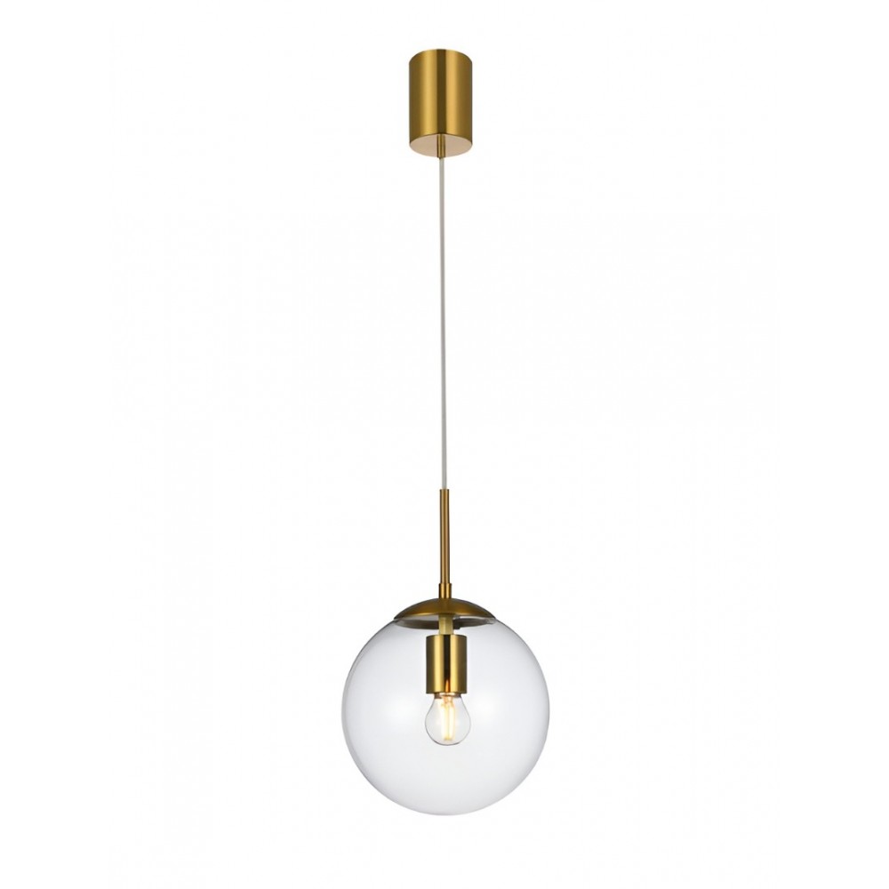 Suspension Smarter Global, metal, glass, brass, 1XE27, D.20 cm