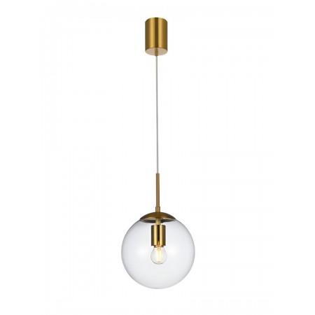 Suspension Smarter Global, metal, glass, brass, 1XE27, D.20 cm