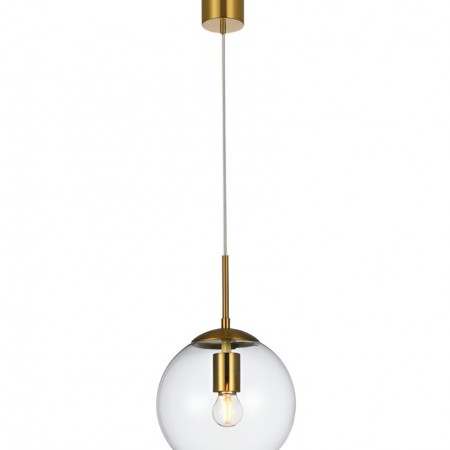 Suspension Smarter Global, metal, glass, brass, 1XE27, D.20 cm