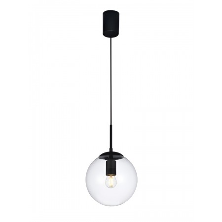 Suspension Smarter Global, metal, glass, sand black, 1XE27, D.20 cm