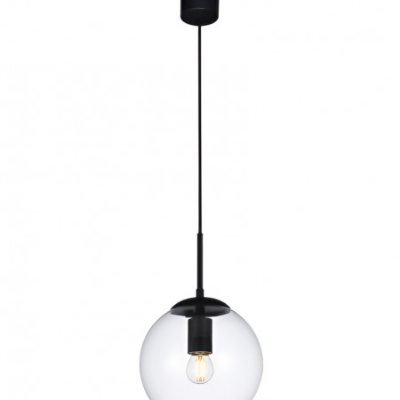 Suspension Smarter Global, metal, glass, sand black, 1XE27, D.20 cm