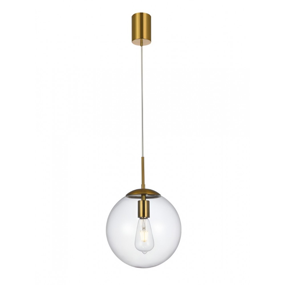 Suspension Smarter Global, metal, glass, brass, 1XE27, D.25 cm