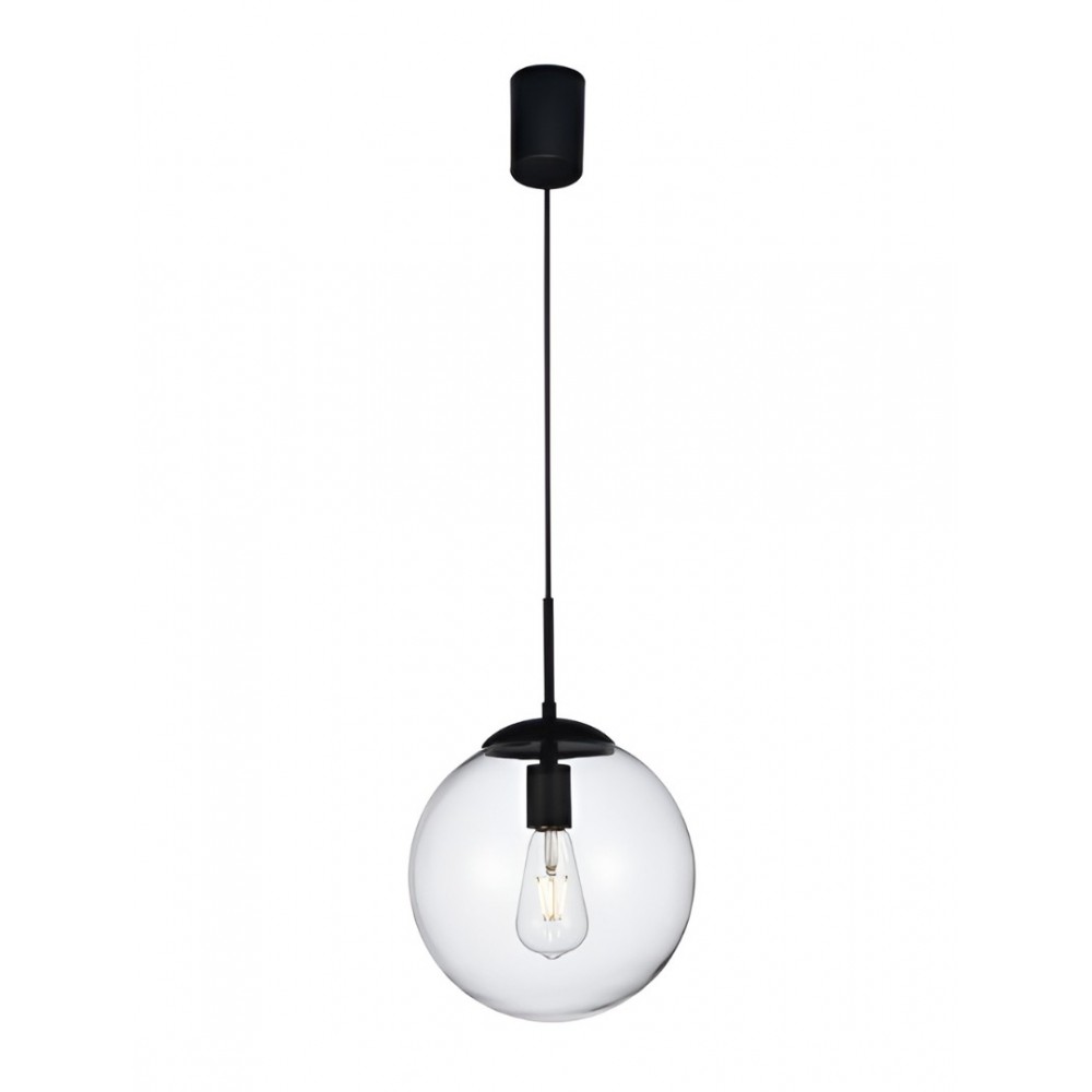 Suspension Smarter Global, metal, glass, sand black, 1XE27, D.25 cm