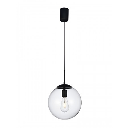 Suspension Smarter Global, metal, glass, sand black, 1XE27, D.25 cm