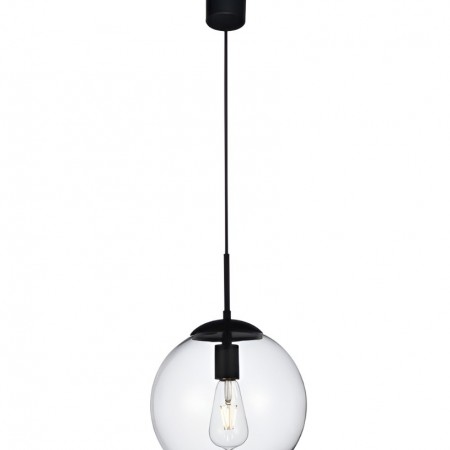 Suspension Smarter Global, metal, glass, sand black, 1XE27, D.25 cm