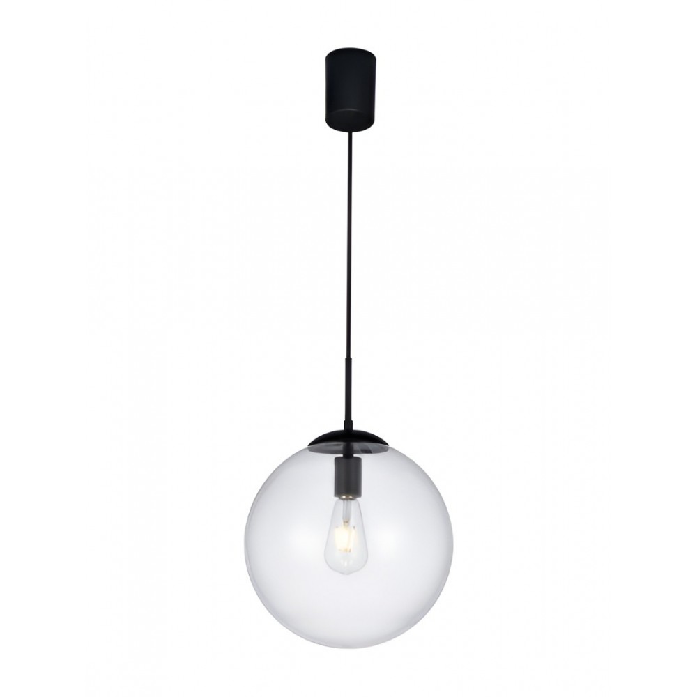 Suspension Smarter Global, metal, glass, sand black, 1XE27, D.30 cm