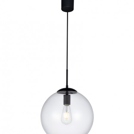Suspension Smarter Global, metal, glass, sand black, 1XE27, D.30 cm