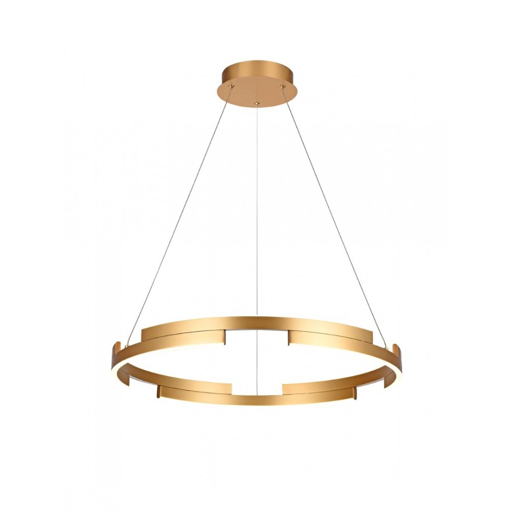 Suspension Smarter Castle, metal, matt gold, dimmable, LED, 36W, 2160 lumens, warm white 3000K, D.60 cm