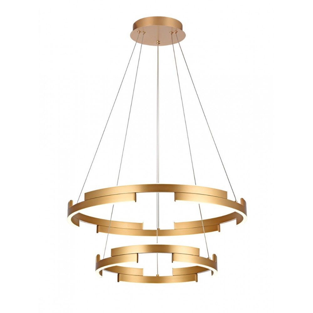 Suspension Smarter Castle, metal, matt gold, dimmable, LED, 60W, 3600 lumens, warm white 3000K, D.60 cm