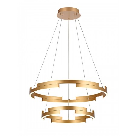 Suspension Smarter Castle, metal, matt gold, dimmable, LED, 60W, 3600 lumens, warm white 3000K, D.60 cm