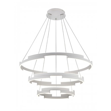 Suspension Smarter Castle, metal, sand white, dimmable, LED, 80W, 4800 lumens, warm white 3000K, D.80 cm