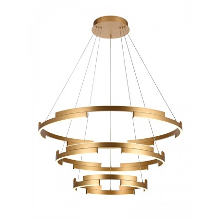 Suspension Smarter Castle, metal, matt gold, dimmable, LED, 80W, 4800 lumens, warm white 3000K, D.80 cm