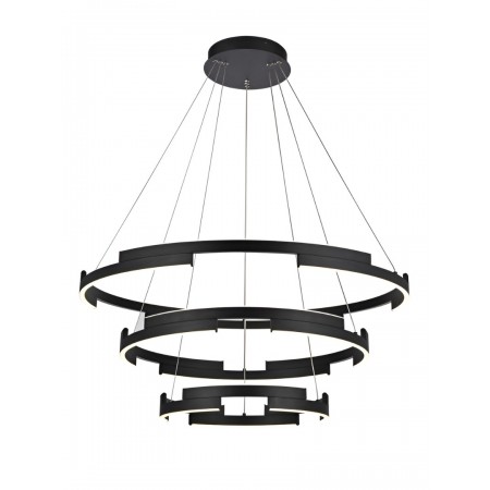 Suspension Smarter Castle, metal, sand black, dimmable, LED, 80W, 4800 lumens, warm white 3000K, D.80 cm