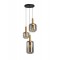 Suspension Smarter Brina, metal, smoke glass, sand black/matt gold, 3XE27, D.32 cm