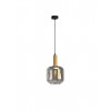 Suspension Smarter Brina, metal, smoke glass, sand black/matt gold, 1XE27, D.20 cm
