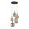 Suspension Smarter Brina, metal, smoke glass, sand black/matt gold, 5XE27, D.52 cm