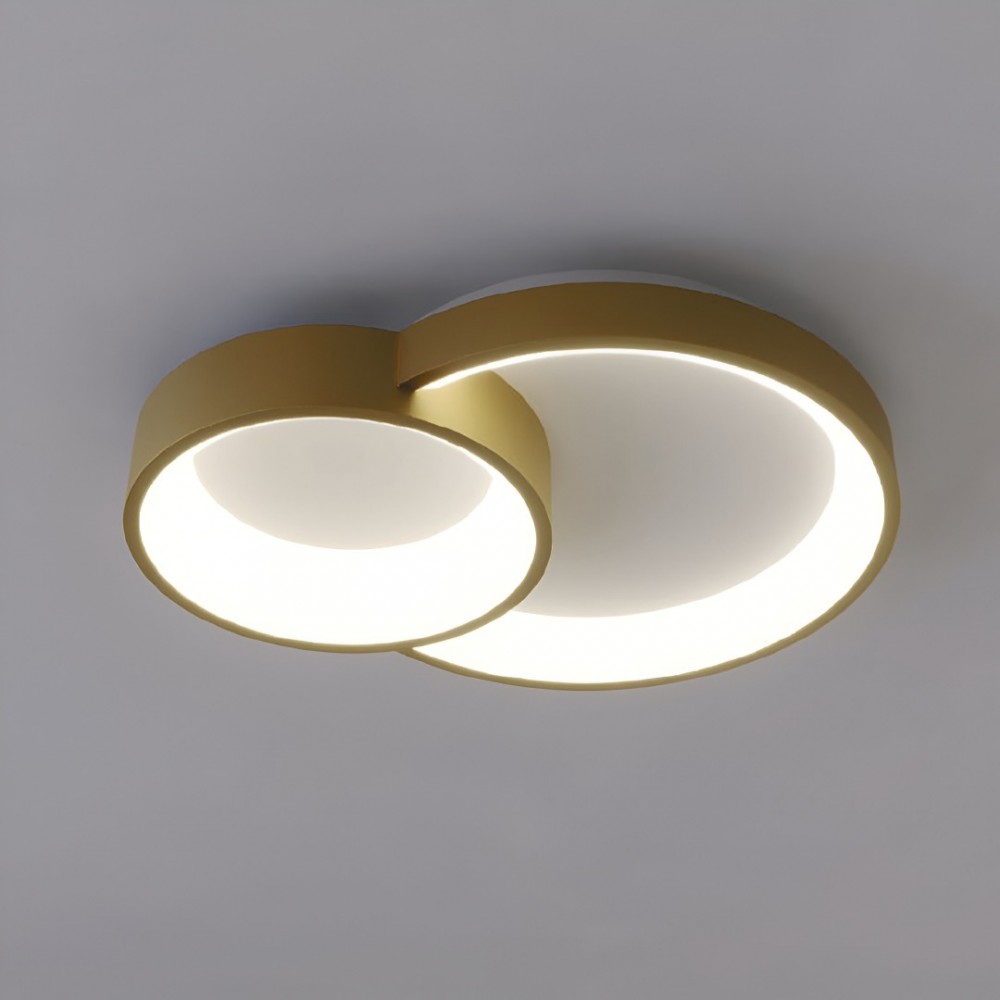 Ceiling lamp Smarter Combi, metal, matt gold, dimmable, LED CCT, 50W, 4248 lumens, 3000K/4000K/6000K, L.72 cm