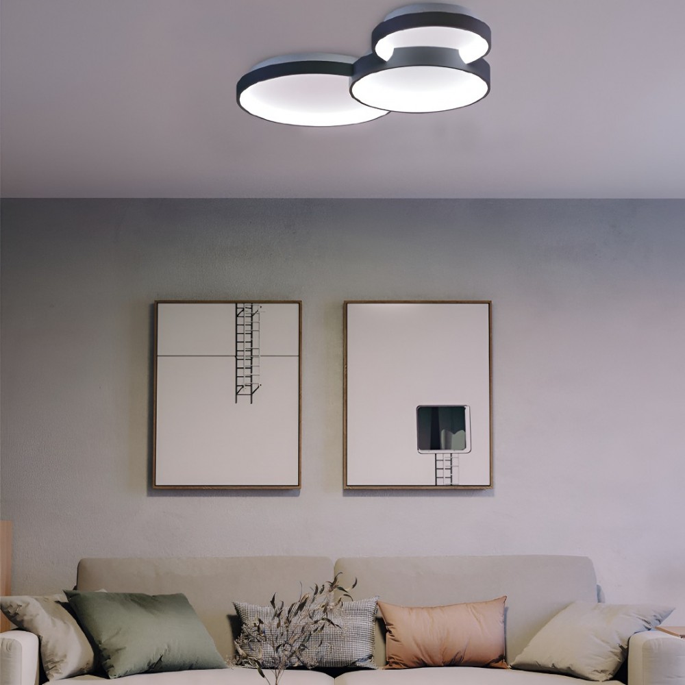 Ceiling lamp Smarter Combi, metal, sand black, dimmable, LED CCT, 72W, 5898 lumens, 3000K/4000K/6000K, L.105 cm
