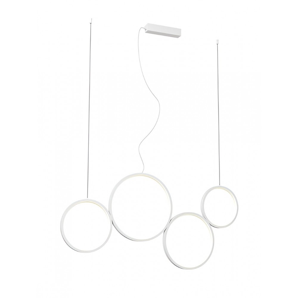 Suspension Smarter Athena, metal, sand white, dimmable, LED CCT, 40W, 3330 lumens, 3000K/4000K/6000K, L.100 cm