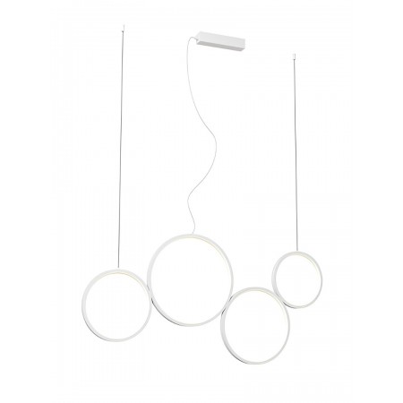 Suspension Smarter Athena, metal, sand white, dimmable, LED CCT, 40W, 3330 lumens, 3000K/4000K/6000K, L.100 cm