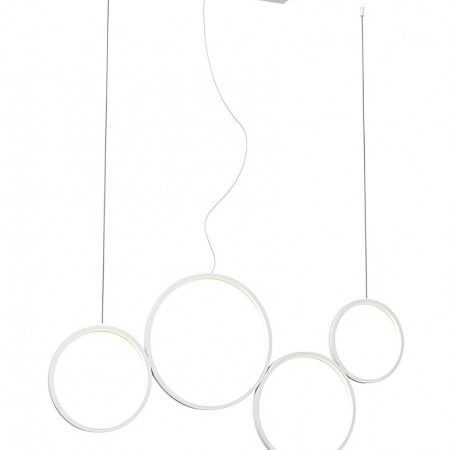 Suspension Smarter Athena, metal, sand white, dimmable, LED CCT, 40W, 3330 lumens, 3000K/4000K/6000K, L.100 cm