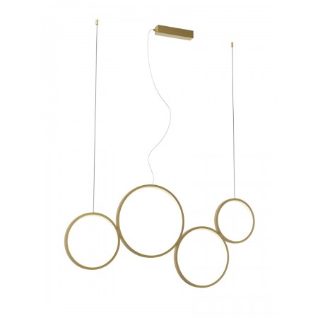 Suspension Smarter Athena, metal, matt gold, dimmable, LED CCT, 40W, 3330 lumens, 3000K/4000K/6000K, L.100 cm