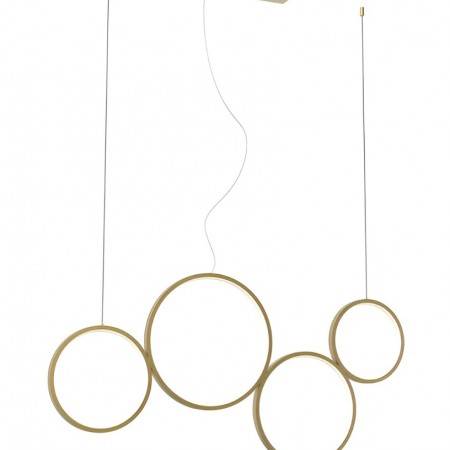 Suspension Smarter Athena, metal, matt gold, dimmable, LED CCT, 40W, 3330 lumens, 3000K/4000K/6000K, L.100 cm