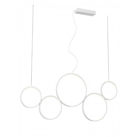 Suspension Smarter Athena, metal, sand white, dimmable, LED CCT, 50W, 3978 lumens, 3000K/4000K/6000K, L.120 cm