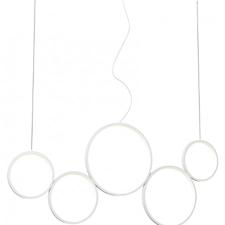 Suspension Smarter Athena, metal, sand white, dimmable, LED CCT, 50W, 3978 lumens, 3000K/4000K/6000K, L.120 cm