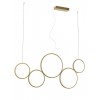 Suspension Smarter Athena, metal, matt gold, dimmable, LED CCT, 50W, 3978 lumens, 3000K/4000K/6000K, L.120 cm