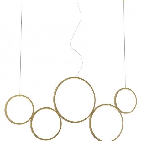 Suspension Smarter Athena, metal, matt gold, dimmable, LED CCT, 50W, 3978 lumens, 3000K/4000K/6000K, L.120 cm