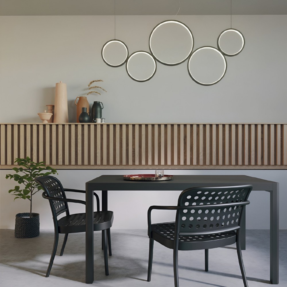 Suspension Smarter Athena, metal, sand black, dimmable, LED CCT, 50W, 3978 lumens, 3000K/4000K/6000K, L.120 cm