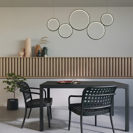Suspension Smarter Athena, metal, sand black, dimmable, LED CCT, 50W, 3978 lumens, 3000K/4000K/6000K, L.120 cm
