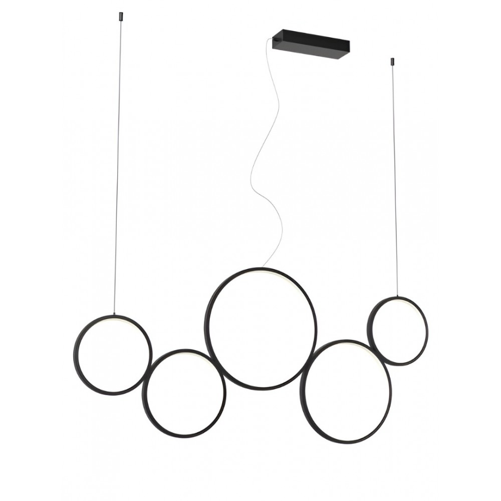 Suspension Smarter Athena, metal, sand black, dimmable, LED CCT, 50W, 3978 lumens, 3000K/4000K/6000K, L.120 cm