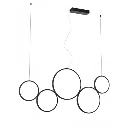 Suspension Smarter Athena, metal, sand black, dimmable, LED CCT, 50W, 3978 lumens, 3000K/4000K/6000K, L.120 cm