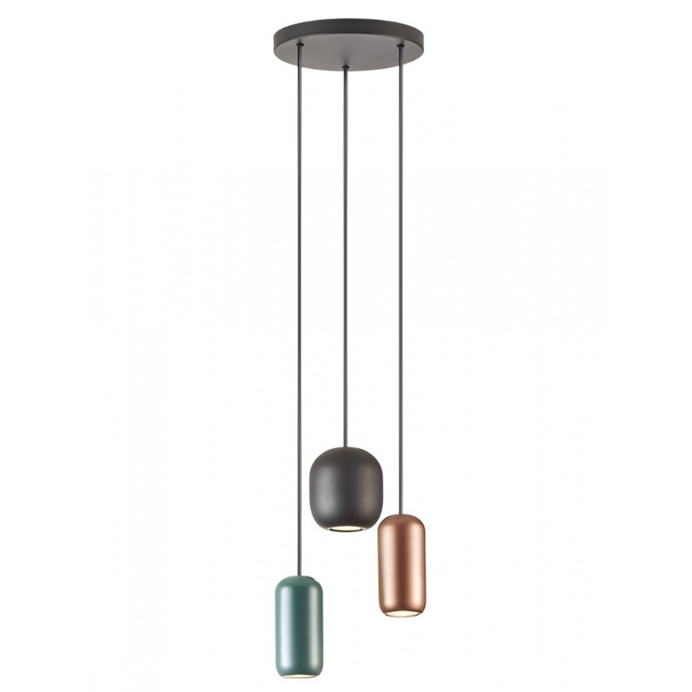 Suspension Smarter Boom, metal, multicolored, 3XGU10, D.33 cm
