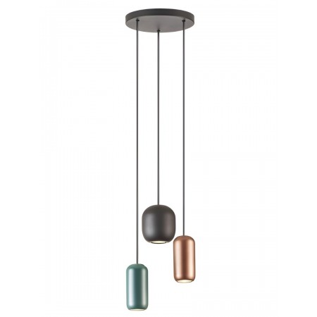 Suspension Smarter Boom, metal, multicolored, 3XGU10, D.33 cm