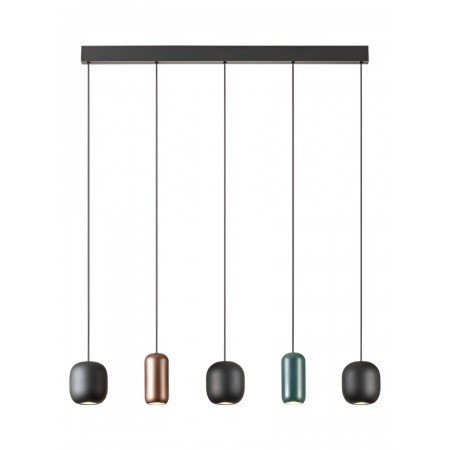 Suspension Smarter Boom, metal, multicolored, 5XGU10, L.102 cm